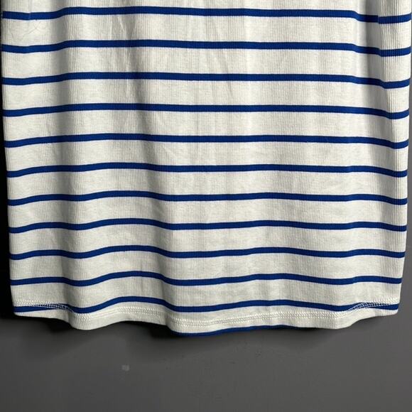 Lane Bryant Cotton Stretch Blue and White Striped Scoop Neck Tank Size 16 - Picture 3 of 8